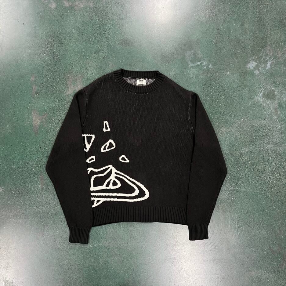 Broken Knitted Sweater Black