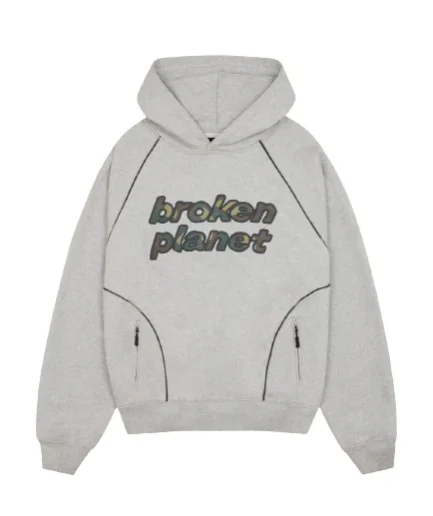 New HEATHER GRAY BROKEN PLANET HOODIE